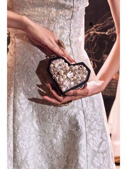 Anaar - Off White Charisma Slingette Embellished Clutch