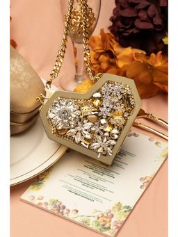 Anaar - Gold Le Jardin Slingette Embellished Clutch