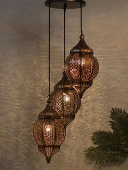 Homesake - Round Chandelier Orb Moroccan Copper Light