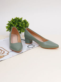 SHUZ TOUCH - Solid Heel Bellerina Green