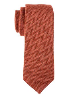The Tie Hub - Dark Orange Textured Woolen Necktie