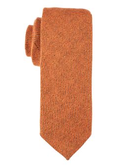 The Tie Hub - Orange Textured Woolen Necktie
