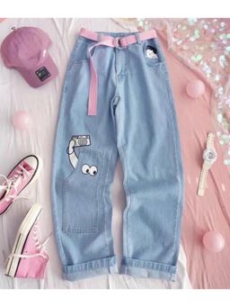 Loveable Creations By Muskan - Unisex Blue Denim Solid Straight Jeans