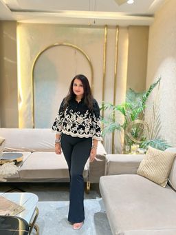 Loveable Creations By Muskan - Black Raza Embriodery Shirt