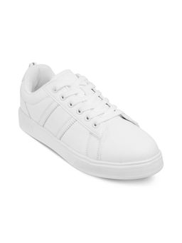 PEPPER - White Solid Lace Up Casual Sneakers