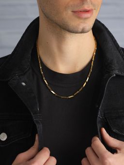 Priyaasi - Bold By Priyaasi Twisted Cuboids Gold-Plated Link Necklace for Men
