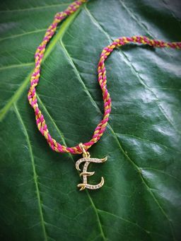 Digital Dress Room - Letter E Name Rakhi Designs Personalized Alphabet Gold Plated Customized Ad