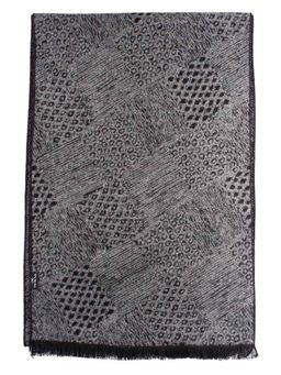 The Tie Hub - Black and Grey Geo Pattren Checks Scarf