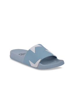 Carlton London - Patterned Blue White Sliders
