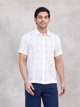 Fabindia - White Cotton Bush Shirt