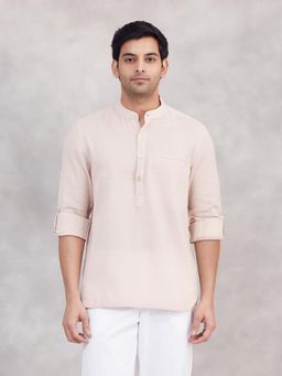 Fabindia - Pink Cotton Mid Placket Shirt