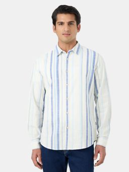 Pepe Jeans - White Striped Mens Long Sleeves Shirt
