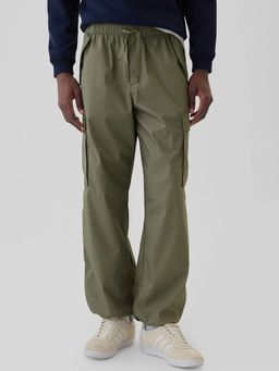 GAP - Men Olive Comfort Fit Mid-Rise Cargo Joggers