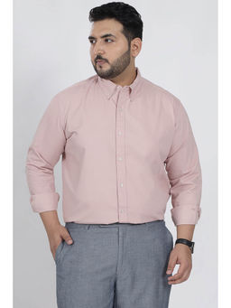 Snitch - Light Pink Plain Full Sleeves Regular Casual Plus Size Shirt