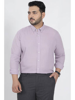 Snitch - Lavender Solid Full Sleeves Regular Casual Plus Size Shirt