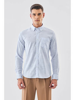 Snitch - Light Blue Stripes Full Sleeves Slim Formal Shirt
