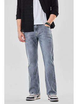 Snitch - Light Grey Washed Bootcut Fit Casual Jeans