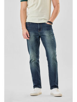 Snitch - Dark Blue Washed Comfort Fit Casual Jeans