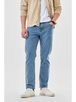 Snitch - Light Blue Washed Comfort Fit Casual Jeans