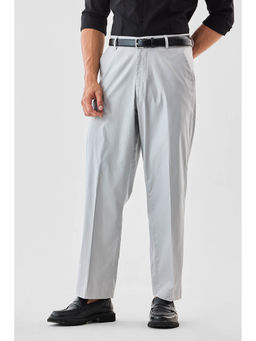 Snitch - Grey Solid Regular Formal Trouser