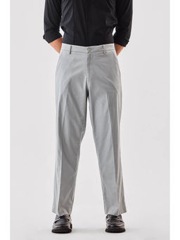 Snitch - Grey Solid Regular Formal Trouser