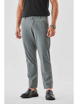 Snitch - Grey Solid Slim Casual Trouser