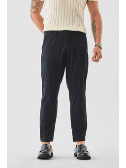 Snitch - Black Solid Slim Casual Trouser