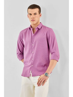 Snitch - Purple Solid Full Sleeves Regular Casual Shirt