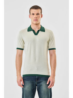 Snitch - Light Green Solid Half Sleeves Regular Casual Polo T-Shirt