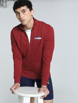 Puma - Ms Graphic Fz Mens Red Knitted Jacket