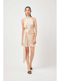 Contemponari - Amina Dress with Belt - Beige