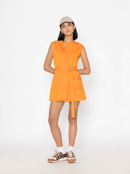 Contemponari - Cova Santa Dress with Belt - Orange