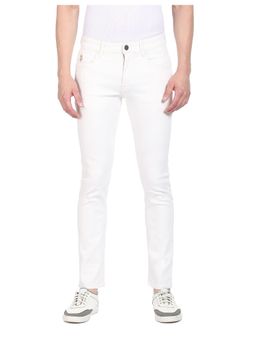 U.S. Polo Assn. Denim Co. - Men White Brandon Slim Tapered Fit Clean Look Jeans