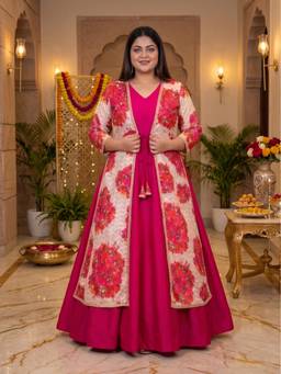A plus by Ahalyaa - Pink Womens Embroidered A-line Dress