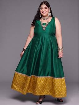 A plus by Ahalyaa - Green Women's Traditional wear Ethnic Dress