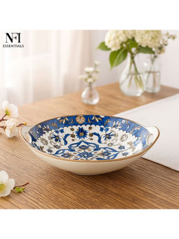 NFI Essentials - Serving Platter with Handles Blue Mandala Design for Snacks