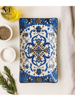 NFI Essentials - Serving Platter with Blue Mandala Design for Snacks