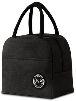 House of Quirk - Insulated Lunch Bag for Leakproof Tiffin Carry Bag Black