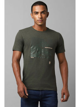 Allen Solly - Men Green Graphic Print Crew Neck Graphic T-Shirts