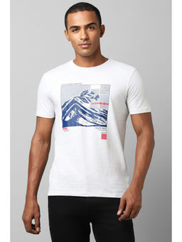 Allen Solly - Men White Graphic Print Crew Neck Graphic T-Shirts