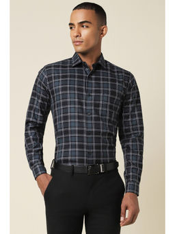 Allen Solly - Men Black Slim Fit Check Full Sleeves Formal Shirt