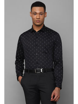 Allen Solly - Men Black Slim Fit Print Full Sleeves Formal Shirt