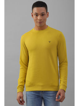 Allen Solly - Men Yellow Crew Neck Full Sleeves Casual Sweatshirt