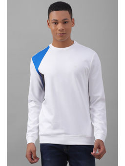Allen Solly - Men White Crew Neck Full Sleeves Casual Sweatshirt