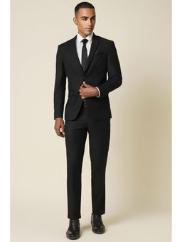 Allen Solly - Men Black Slim Fit Solid Party Two Piece Suit (Set of 2)