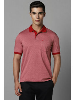 Louis Philippe - Men Red Print Polo Neck T-Shirt