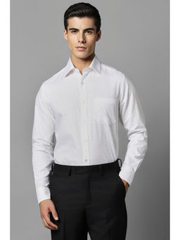 Louis Philippe - Men White Classic Fit Print Full Sleeves Formal Shirt
