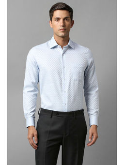 Louis Philippe - Men Blue Classic Fit Check Full Sleeves Formal Shirt