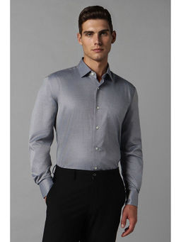 Louis Philippe - Men Blue Classic Fit Print Full Sleeves Formal Shirt