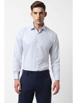 Van Heusen - Men Blue Regular Fit Print Full Sleeves Wedding Shirt